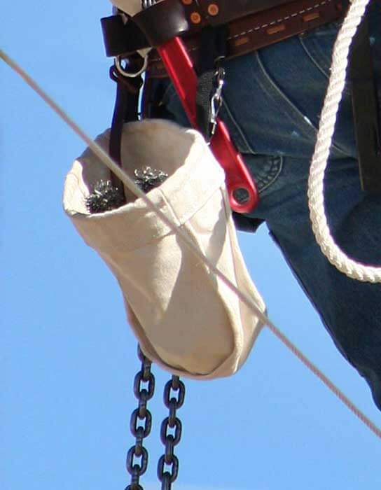 tool bag hanging off a belt loop