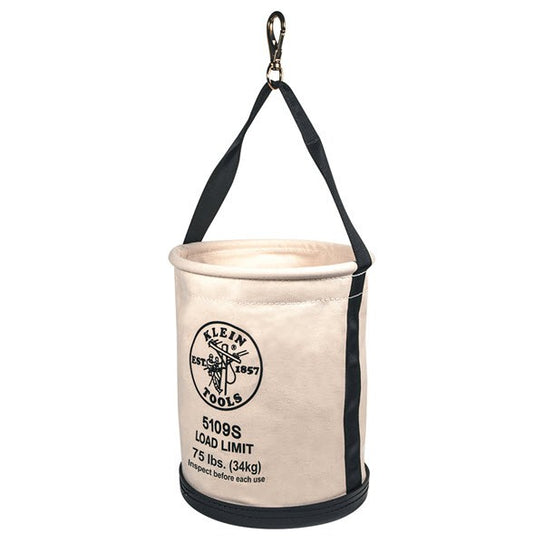 Klein 5109S Canvas Bucket, Straight Wall with Swivel Snap, 12-Inch