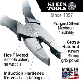 Klein D2000-9NE Lineman's Pliers, 9-Inch