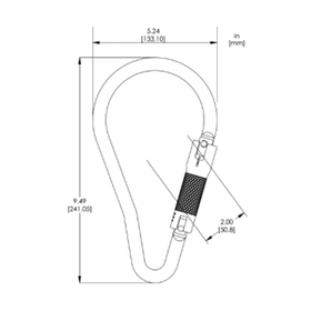 PenSafe C734L Large Material Handling Carabiner, 1700 lb. Working Load Limit