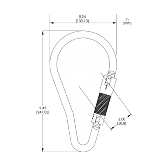 PenSafe C734L Large Material Handling Carabiner, 1700 lb. Working Load Limit