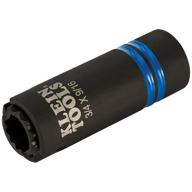 Klein 66031 3-in-1 Slotted Impact Socket, 12-Point, 3/4 and 9/16-Inch