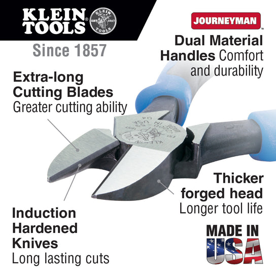 Klein J2000-59 Diagonal Cutting Pliers, Heavy-Duty Journeyman, 9-Inch