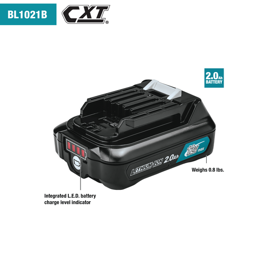 Makita BL1021B 12V max CXT® Lithium‑Ion 2.0Ah Battery