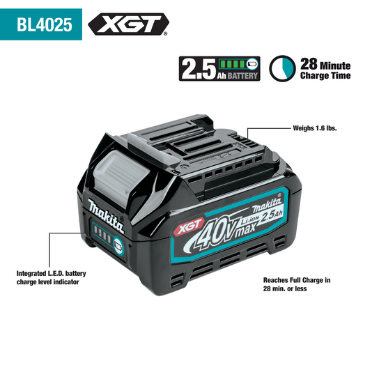 Makita BL4025 40V max XGT® 2.5Ah Battery