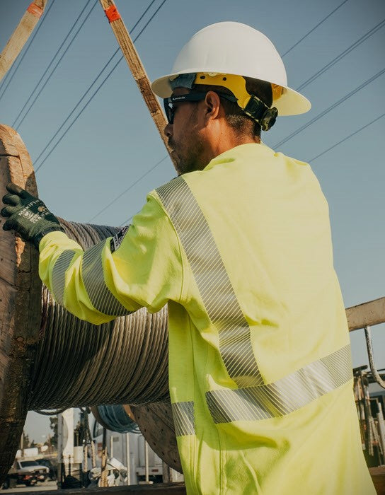 man in hi vis vest