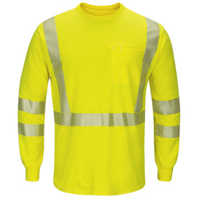 Bulwark SMK8HV Men's Lightweight FR Hi-Visibility Long Sleeve T-Shirt