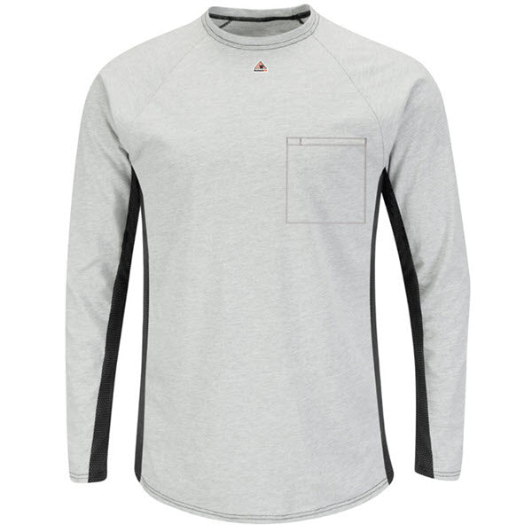 Bulwark MPS8 Men's FR Long Sleeve Base Layer with Concealed Chest Pocket