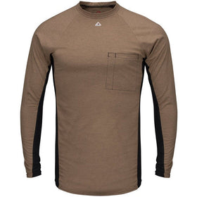 Bulwark MPS8 Men's FR Long Sleeve Base Layer with Concealed Chest Pocket