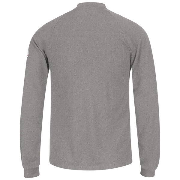 Bulwark SML2GY Men's Lightweight FR Long Sleeve Henley Shirt