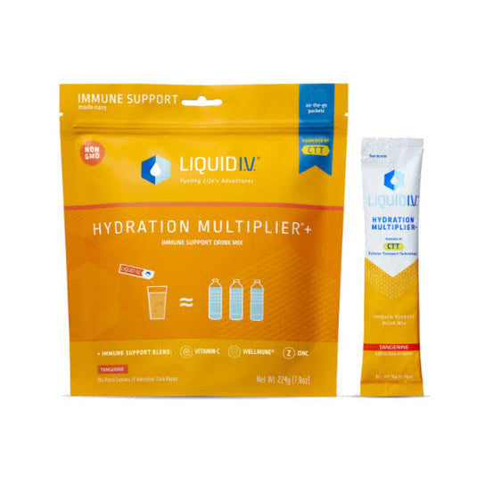 Liquid I.V. Hydration Multiplier+ Immune Support Drink Mix, Tangerine (Case of 96 Servings)